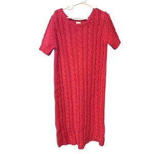 Vintage Gymboree Girls Size 12 Midi Dress Sweater Short Sleeve Pullover Cablekni